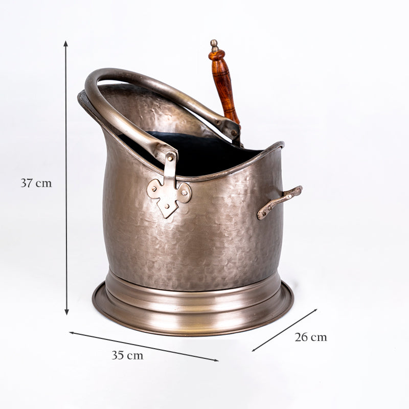 Premium Pewter Coal Bucket and Shovel.