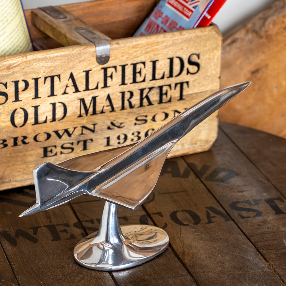 Polished Aluminium Concorde Model | Small or Large Display Ornament.