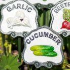 Six Vegetable Plant Markers.