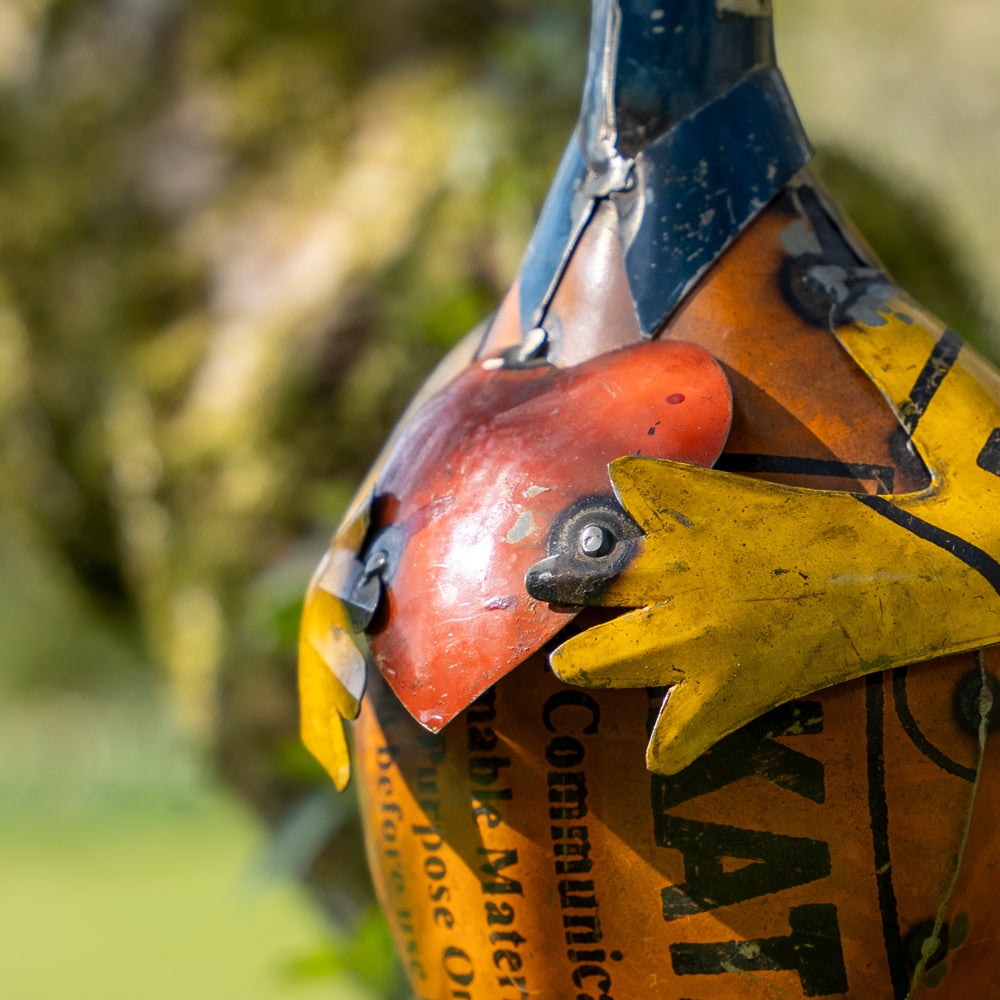 Recycled Metal Duck Statue.