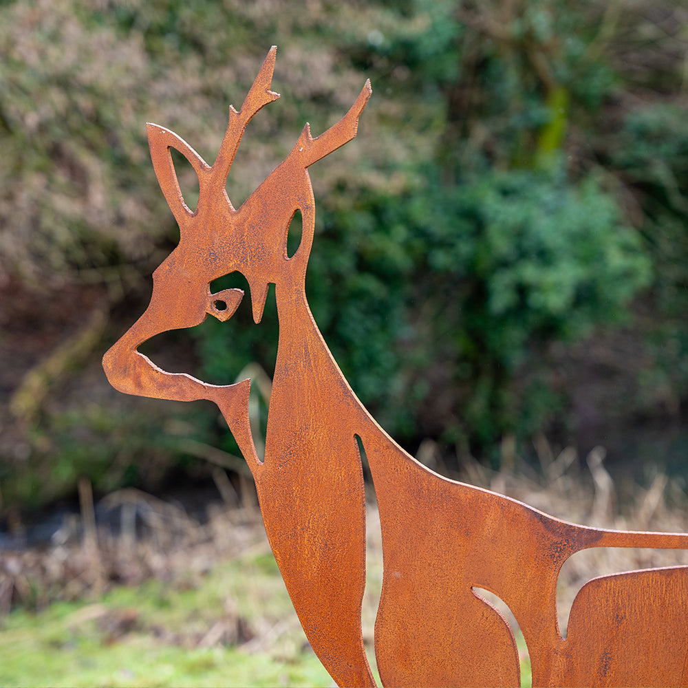Metal Deer Silhouette Statue.