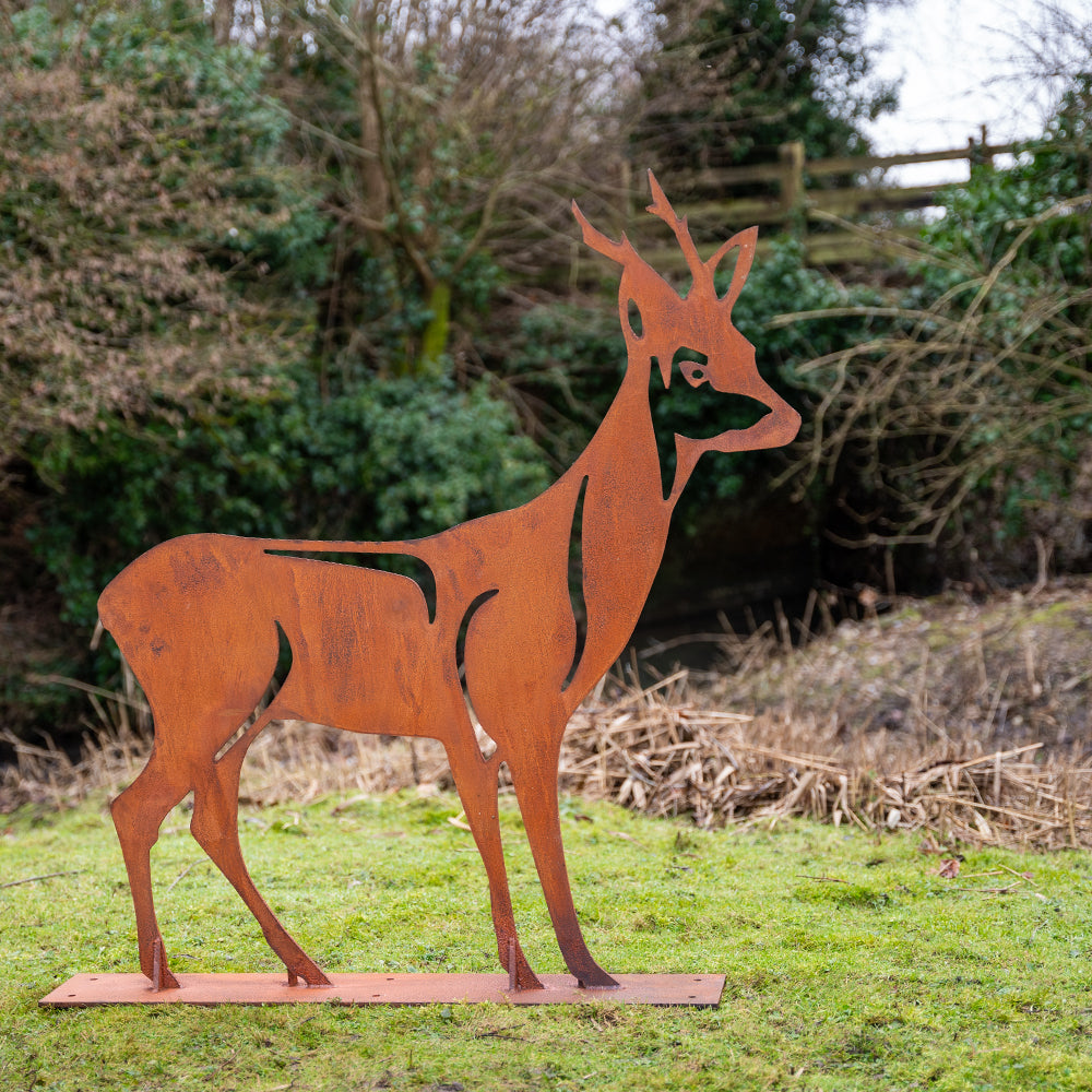 Metal Deer Silhouette Statue.