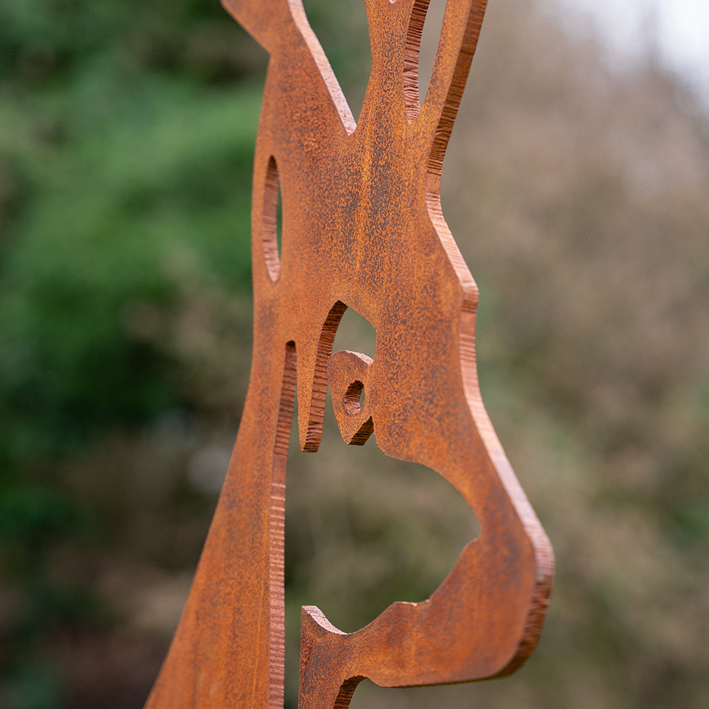 Metal Deer Silhouette Statue.