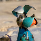 Vintage Style Sitting Metal Dog.