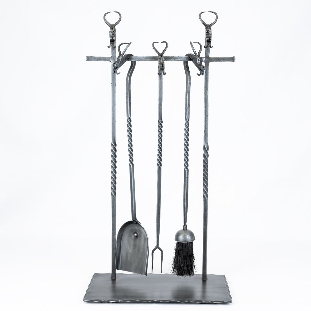Hand Forged Dragon Fireside Companion Set.