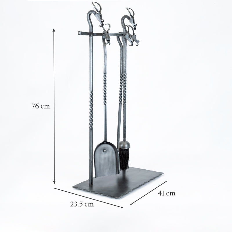 Hand Forged Dragon Fireside Companion Set.