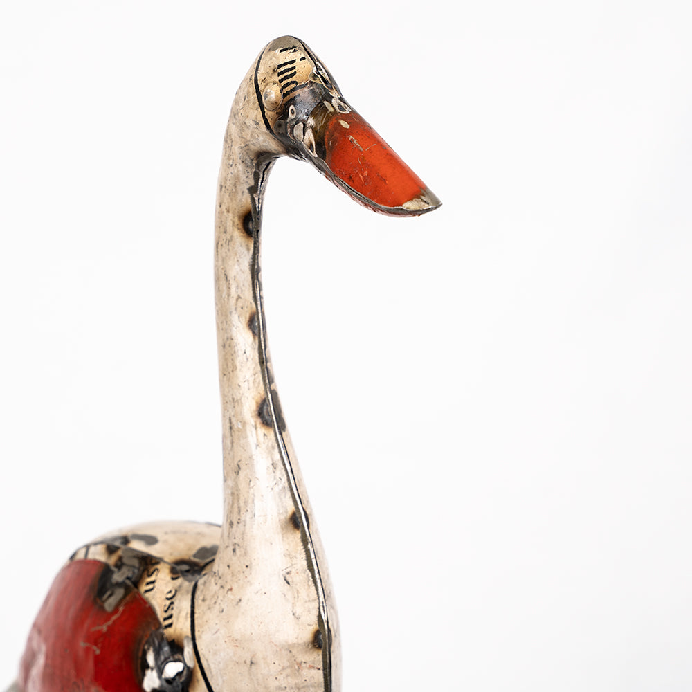 Recycled / Upcycled Tin Duck Sculpture.