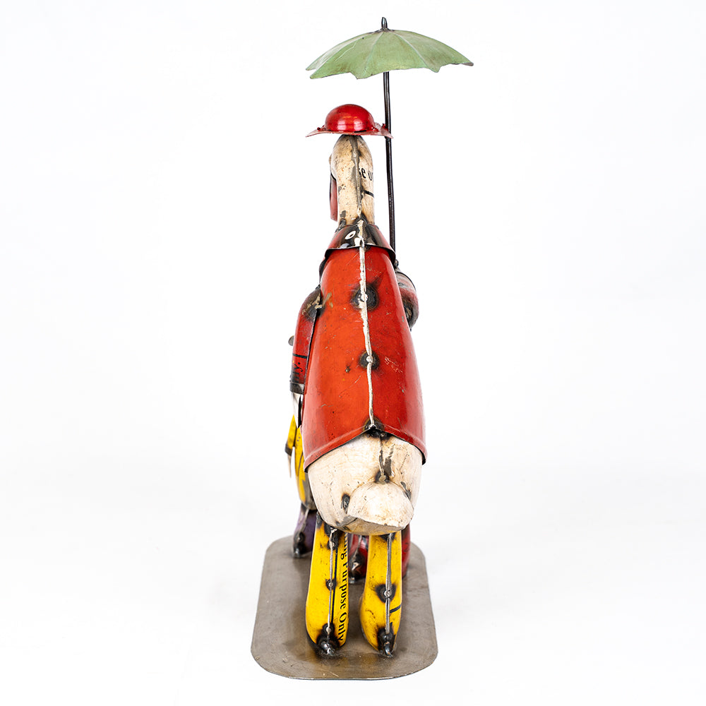 Recycled / Upcycled Large Tin Duck Family Sculpture.