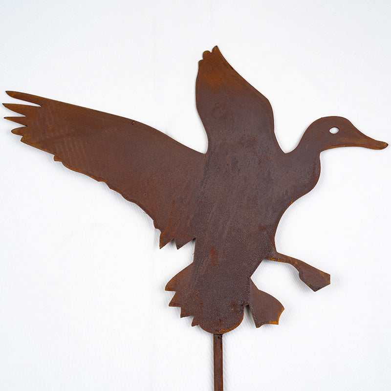 Flying Duck Garden Ornament Laser Art Duck On Stake.