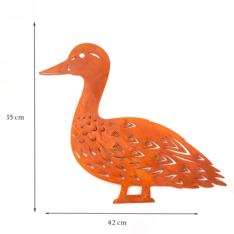 Set of 4 Ducks Garden Ornament Metal Duck and Ducklings.