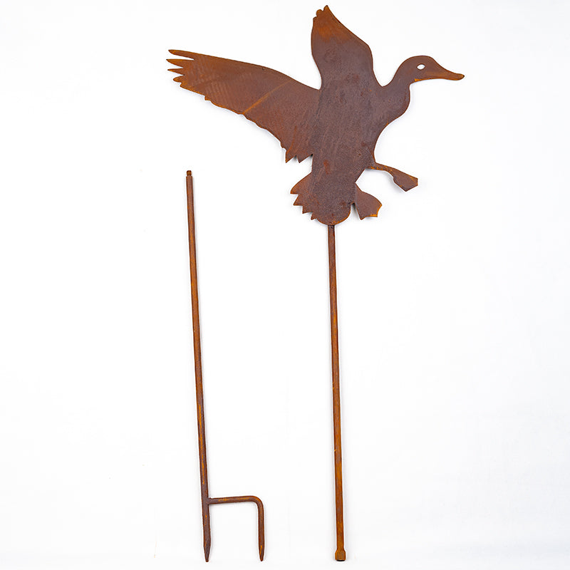 Flying Duck Garden Ornament Laser Art Duck On Stake.