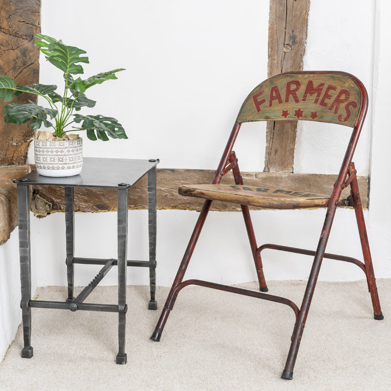 Vintage Folding Chair Hand Painted Industrial Style.