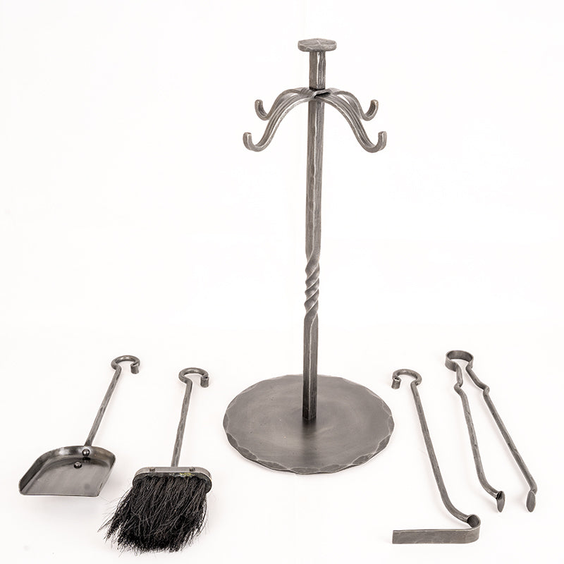 Hand Forged 4 Piece Round Companion Set.