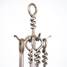 Wrought Iron Fireplace Tools Set - Pewter.