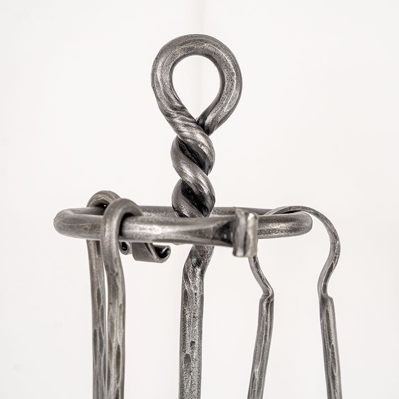 Hand Forged Twisted Fireside Companion Set.