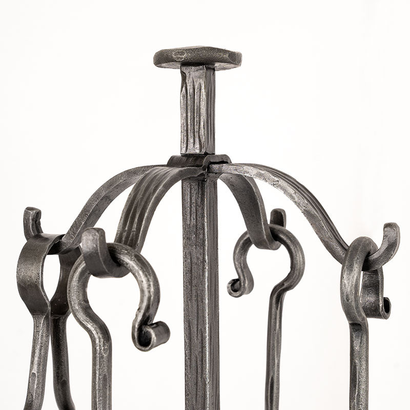 Hand Forged 4 Piece Round Companion Set.