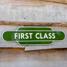 British Railway "First Class" Sign | Green Vitreous Enamel.