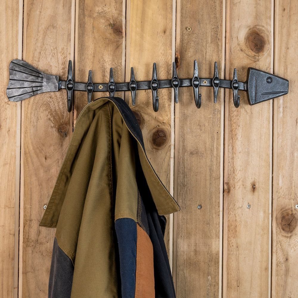 Hand Forged Fish Coat Hooks.