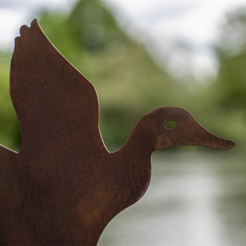 Flying Duck Garden Ornament Laser Art Duck On Stake.