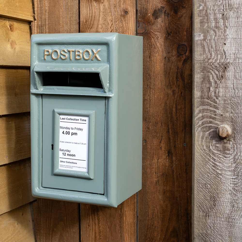 Cast Iron French Grey Wall Mounted Post Box.