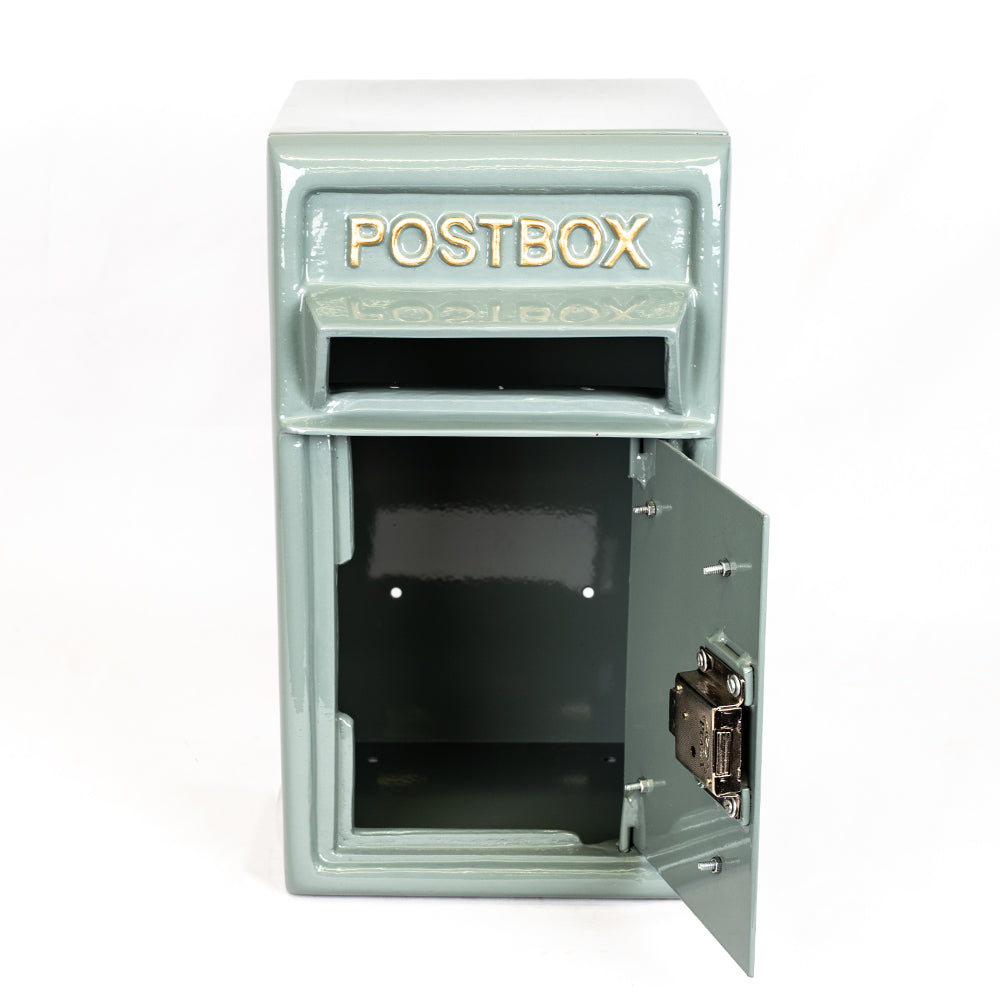 Cast Iron French Grey Wall Mounted Post Box.