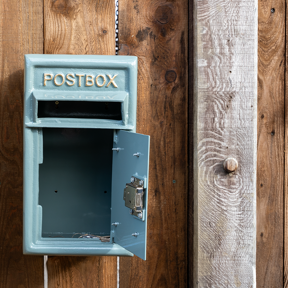 Cast Iron French Grey Wall Mounted Post Box.