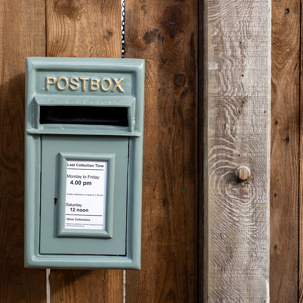 Cast Iron French Grey Wall Mounted Post Box.