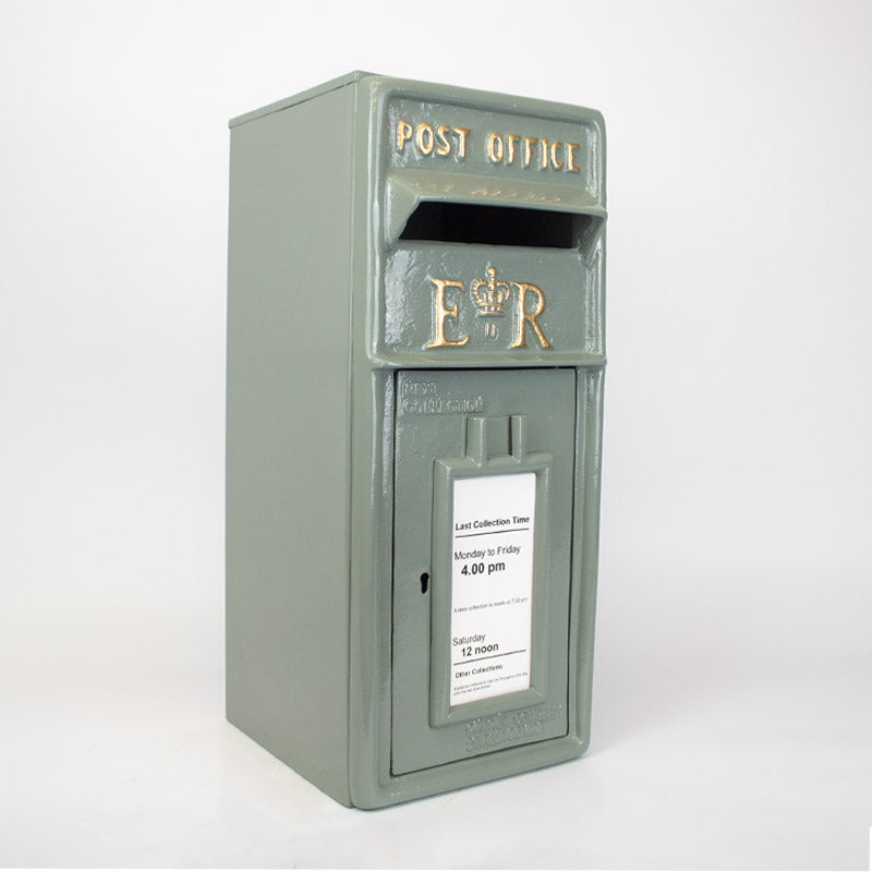 French Grey ER Wall Mounted Post Box.