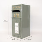 French Grey ER Wall Mounted Post Box.
