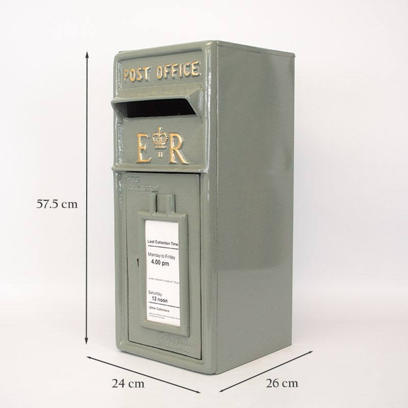 French Grey ER Wall Mounted Post Box.