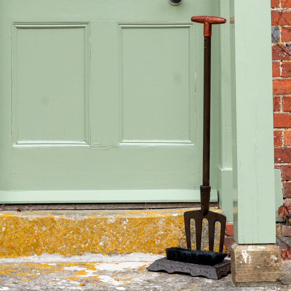 Garden Fork Boot Scraper and Brush.