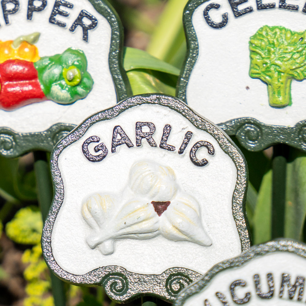 Six Vegetable Plant Markers.