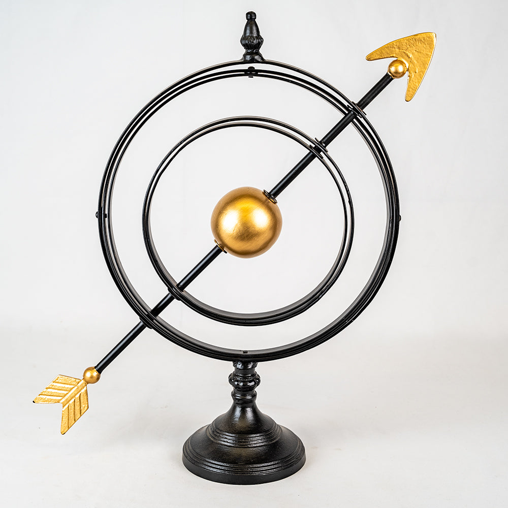 Black and Gold Metal Armillary Globe.