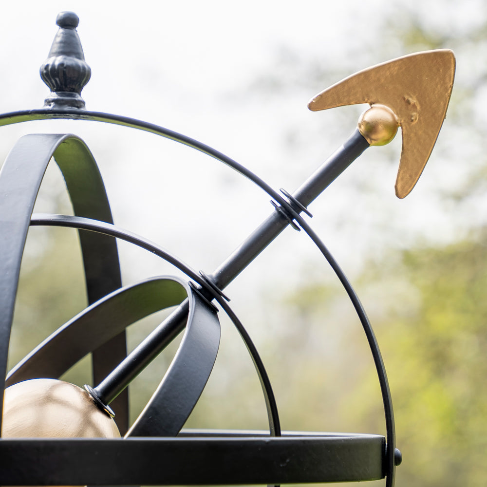 Black and Gold Metal Armillary Globe.