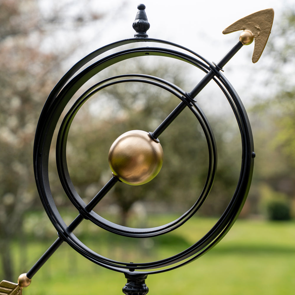 Black and Gold Metal Armillary Globe.