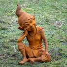 Sitting Pixie Cast Iron Garden Ornament.