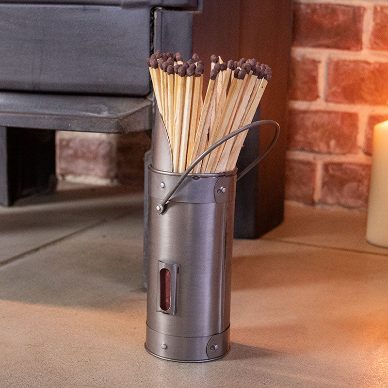 Matchstick Holder - Pewter Antique.