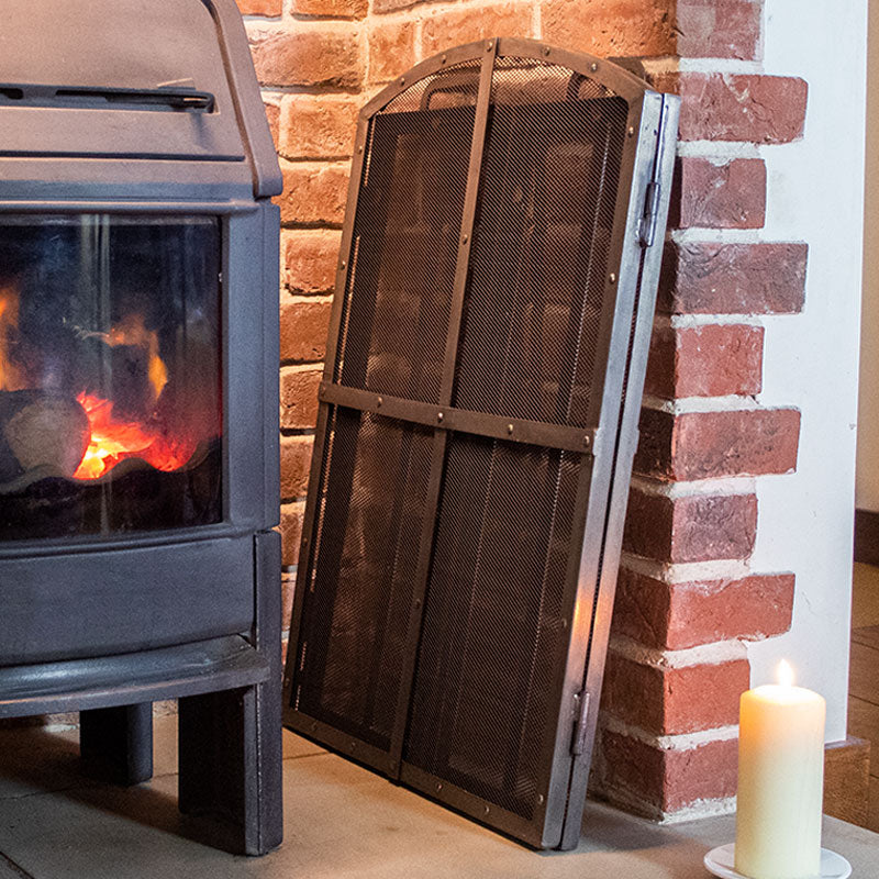 Hand Riveted Panel Fire Screen.