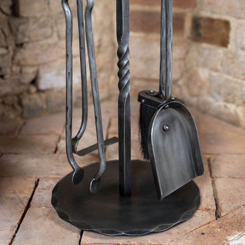 Hand Forged 4 Piece Round Companion Set.