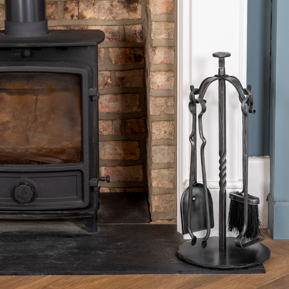 Hand Forged 4 Piece Round Companion Set.