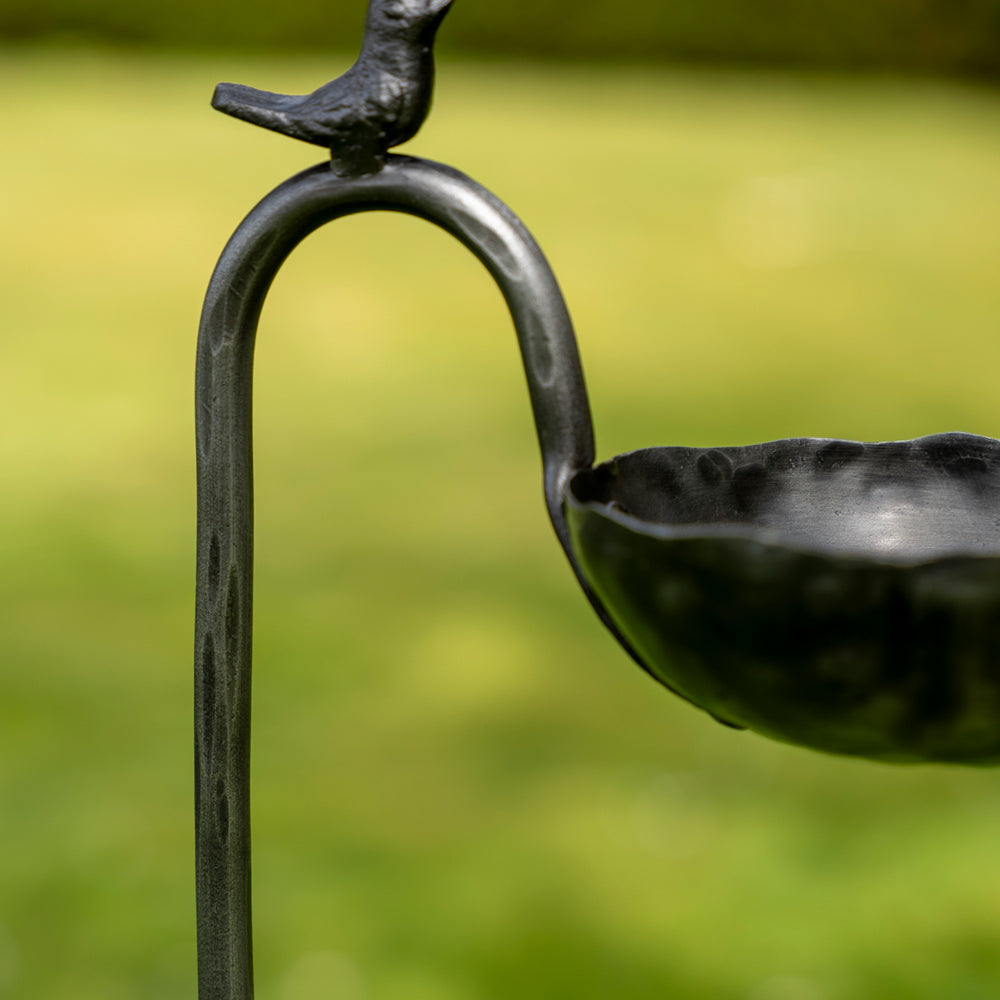 Hand Forged Iron Bird Feeder On a Stake.