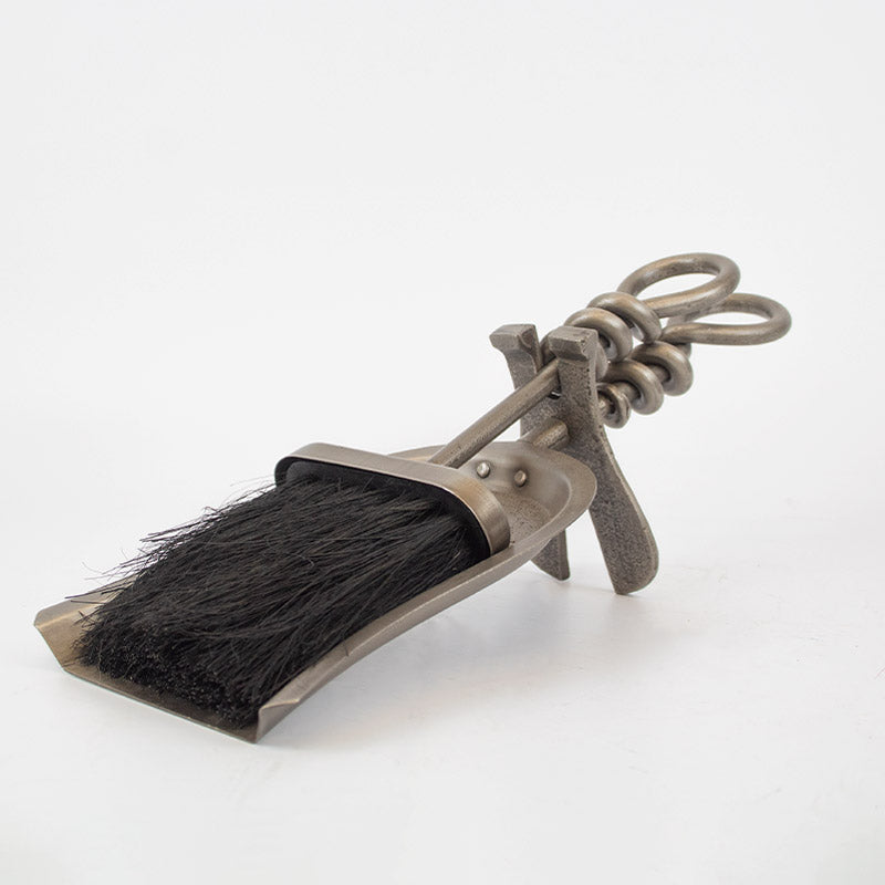 Fireplace Brush and Shovel Set - Pewter.