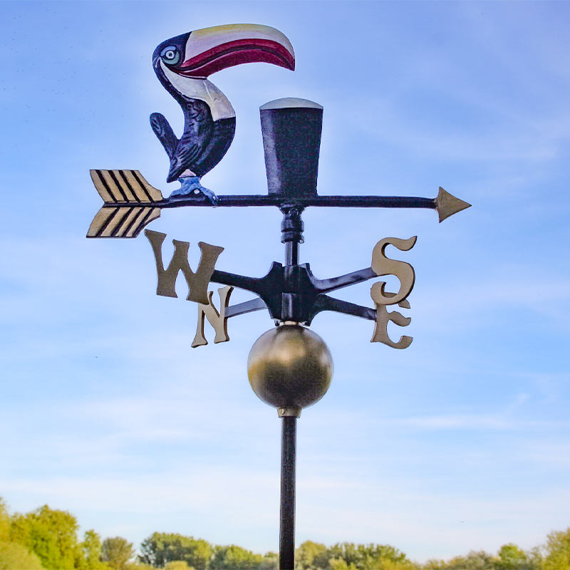 Cast Aluminium Outdoor Toucan Weathervane.