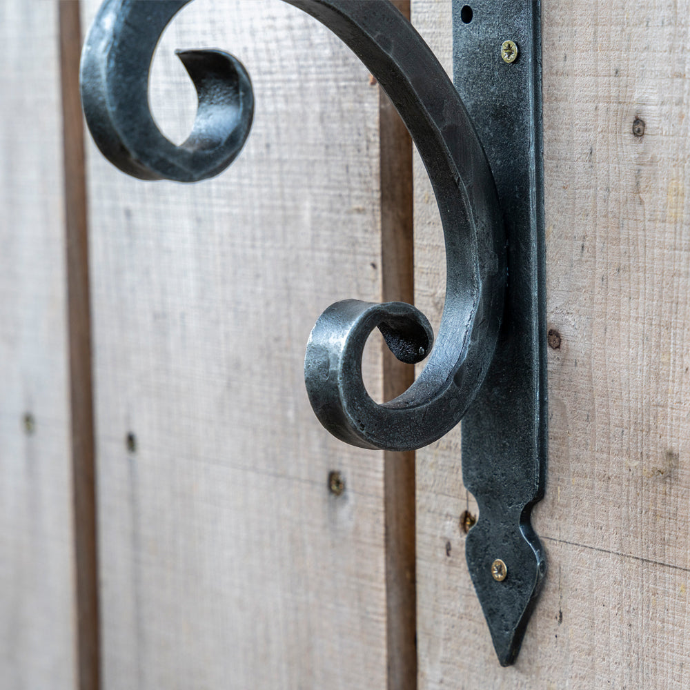 Pair of Forged Wrought Iron Scroll Shelf Brackets.