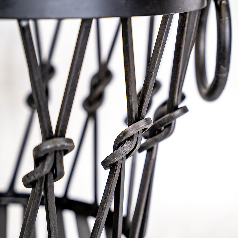 Small Blacksmith Knot Log Basket / Log Storage Holder.