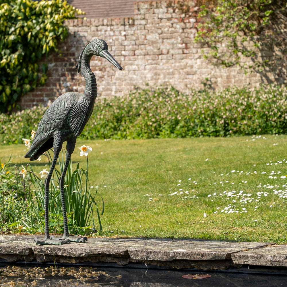 Decorative Outdoor Heron Statue.