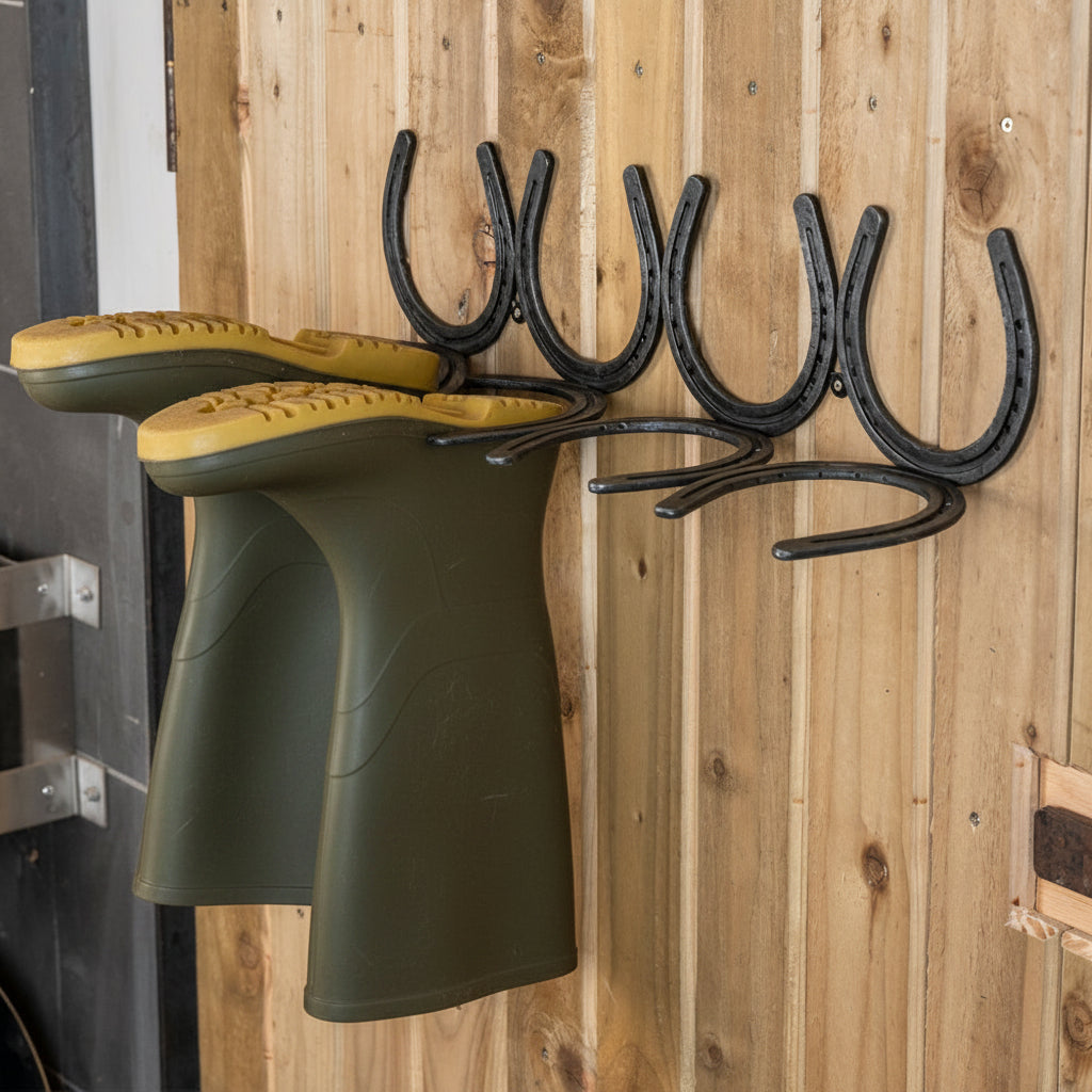 Horseshoe Boot and Welly Rack.