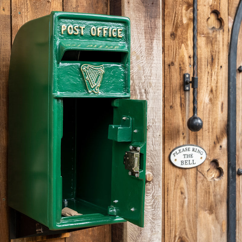 Irish Green Cast Iron Post Box.