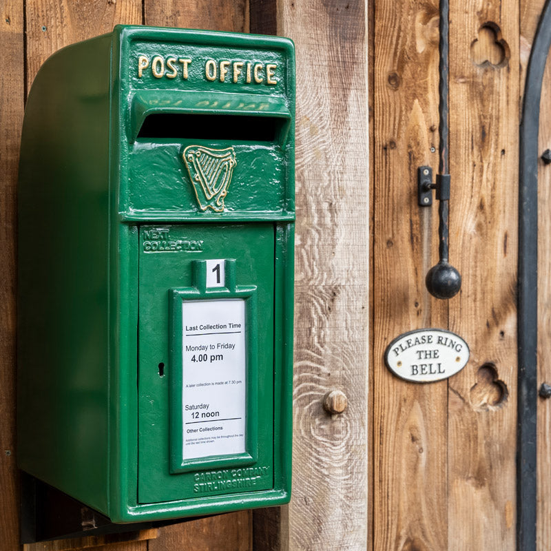 Irish Green Cast Iron Post Box.