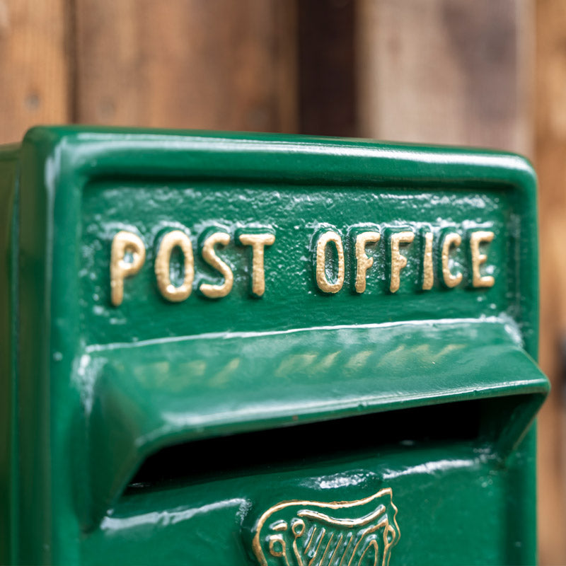 Irish Green Cast Iron Post Box.